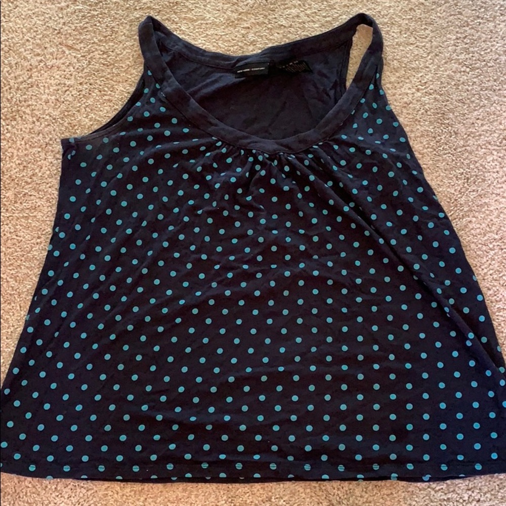 Navy Polka Dot Top